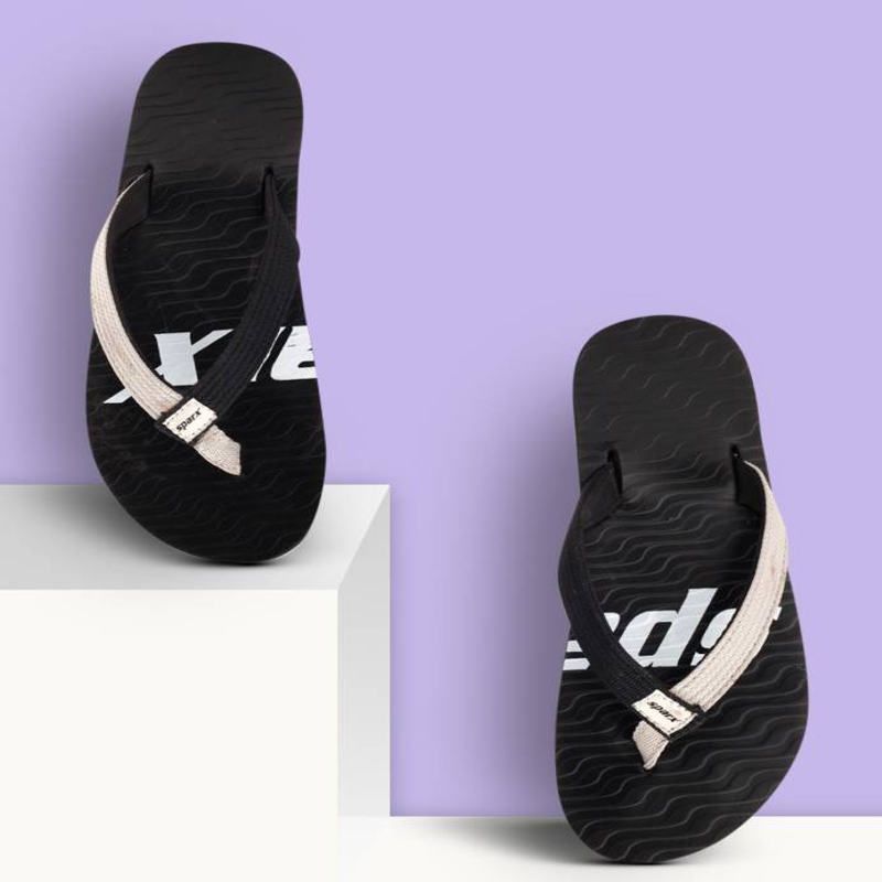 Sparx discount chappal black