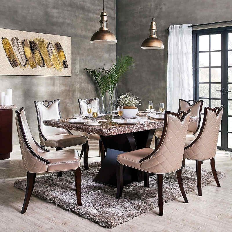 Alexandria Marble Top 6 Seater Dining Set